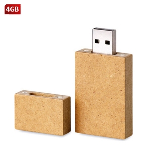 USB ecológica de cartón reciclado con cap  4GB y 8GB
