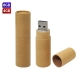 USB en forma de cilindro ecológica de cartón reciclado con cap  4GB y 8GB