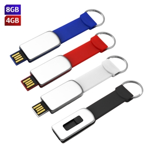 USB retráctil de silicón en forma de llavero cap 4Gb y 8GB