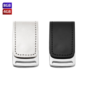 USB con clip de piel e imán cap 4Gb y 8GB
