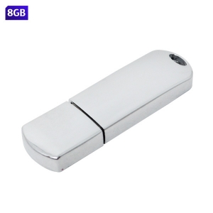 USB metálica con tapa color plata cap 2GB y 8GB