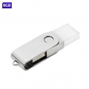 USB giratoria de cristal con acabados metálicos cap 8GB