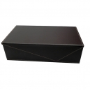 Estuche de piel rectangular para vinos color café