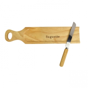 Set de tabla para cortar pan con cuchillo de madera