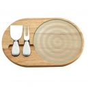 Tabla de madera y cristal para quesos