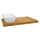 Set de bowls cuadrados con base de bamboo y cerámica