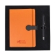 Set de libreta de curpiel con bolígrafo de diferentes colores
