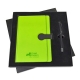 Set de libreta de curpiel con bolígrafo de diferentes colores