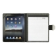 Porta Ipad Damasco en tela y curpiel color negro