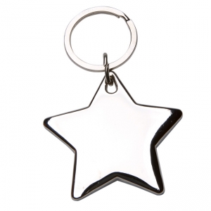 Llavero estrella de metal en color dorado y plata