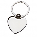 Llavero de corazón de metal en color dorado y plata