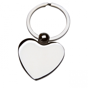 Llavero de corazón de metal en color dorado y plata