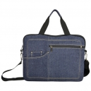 Maletín porta laptop de mezclilla color azul