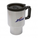 Termo de acero inoxidable con asa y tapa en varios colores