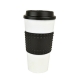 Vaso cafetero de plástico degradable con tapa