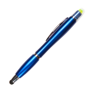 Bolígrafo o pluma de plástico Asb apariencia metálica marca textos y touch