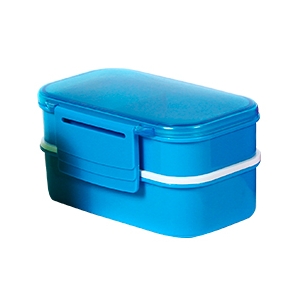 Lonchera o contenedor de alimentos con 2 compartimientos rectangular