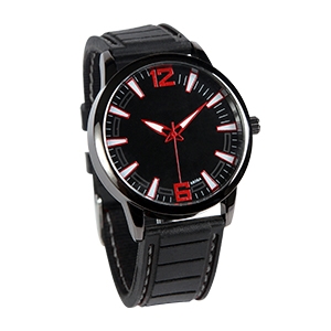 Reloj de pulso unisex con caja metálica y correa de silicón