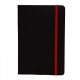 Libreta de pasta dura Kiel color negro y banda elástica con separador
