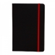 Libreta de pasta dura Kiel color negro y banda elástica con separador