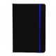 Libreta de pasta dura Kiel color negro y banda elástica con separador