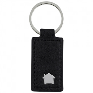 Llavero de curpiel y metal SVART con casita o coche, incluye caja.