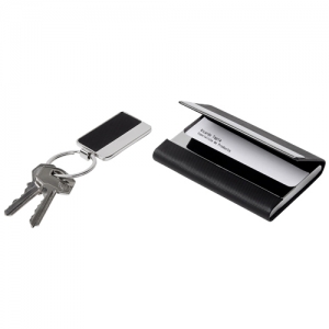 Set de tarjetero y llavero VINISTRA elegante con caja de regalo