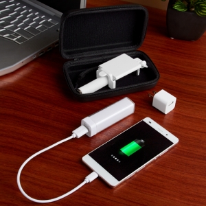 Kit de viaje para celular con power bank, cables y selfie stick KEIBU