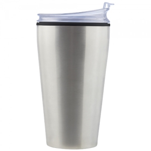 Vaso térmico de acero inoxidable ONELA de doble pared con tapa plástica 475 ml