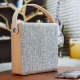 Bocina SPEKE bluetooth recargable Cuadrada de acabado en tela