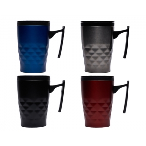 Termo de metal grabable Kadry con relieve de polígonos 350 ml