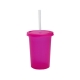 Vaso plástico con popote Olas 470 ml