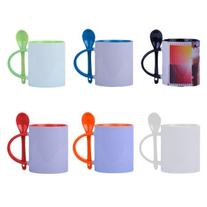 Taza o tarro 11 Oz para sublimar Mirza con cuchara