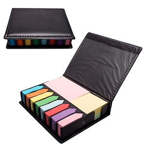 Estuche con porta notas adhesivas de colores