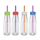 Botella de vidrio con popote en forma de soda cap 250 ml mod JUGUER