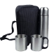 Termo con tazas de acero inoxidable y mochila transportadora