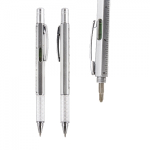 Bolígrafo o pluma Trek con desarmador, regla y nivel