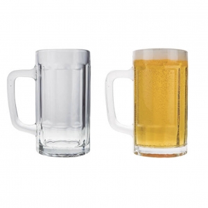 Tarro cervecero de vidrio 360 ml Beer con asa