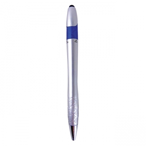 Pluma de plástico con acabado metálico y touch pad