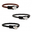 Pulsera Nikko de piel y acero inoxidable