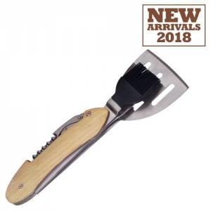 Set para parrilla con mango de madera