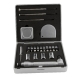Set de herramientas CONRAD con estuche color plata.