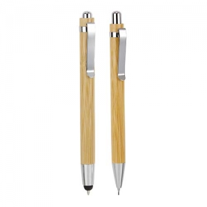 Set de bolígrafo y lapicero de madera con estuche Vernal