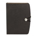 Libreta a raya de curpiel color negro Owami