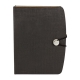 Libreta a raya de curpiel color negro Owami