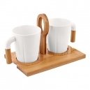 Set de tazas de cerámica y bambú Iwao