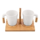 Set de tazas de cerámica y bambú Iwao