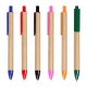 Pluma ecológica color cartón y accesorios de plástico en varios colores