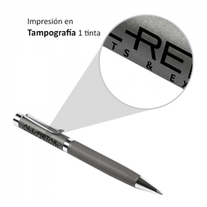 Boligrafo de acero inoxidable tipo Barrel con sistema twist