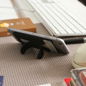 Porta tarjetas y soporte para celular de silicon en varios colores